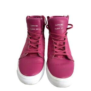 Supra Muska 001 Hot Pink Skater Shoes High Top Sneakers Women's Size 6 Eur 37
